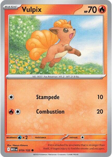 Vulpix - 019/132 [MEG - 019/132] Condition: Near Mint Collectible Trading Cards ME01: Mega Evolution Also available: Language: English Printing: Reverse Holofoil
