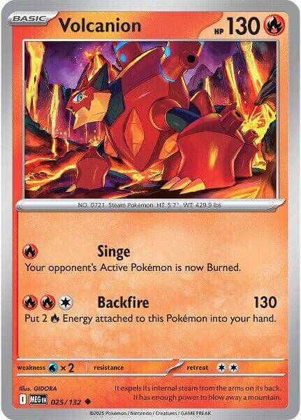 Volcanion [MEG - 025/132] Condition: Near Mint Collectible Trading Cards ME01: Mega Evolution Also available: Language: English Printing: Reverse Holofoil