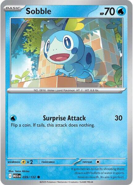 Sobble [MEG - 039/132] Condition: Near Mint Collectible Trading Cards ME01: Mega Evolution Also available: Language: English Printing: Reverse Holofoil