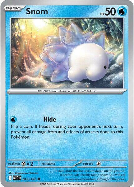 Snom [MEG - 042/132] Condition: Near Mint Collectible Trading Cards ME01: Mega Evolution Also available: Language: English Printing: Reverse Holofoil