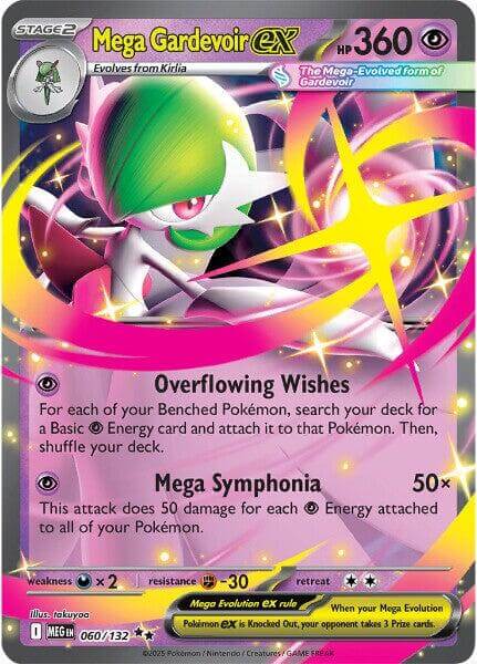 Mega Gardevoir ex - 060/132 [MEG - 060/132] Condition: Near Mint Collectible Trading Cards ME01: Mega Evolution Also available: Language: English Printing: Holofoil