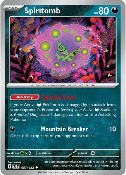 Spiritomb - 087/132 [MEG - 087/132] Condition: Near Mint Collectible Trading Cards ME01: Mega Evolution Also available: Language: English Printing: Reverse Holofoil