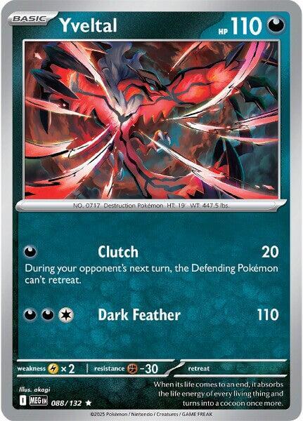 Yveltal [MEG - 088/132] Condition: Near Mint Collectible Trading Cards ME01: Mega Evolution Also available: Language: English Printing: Holofoil