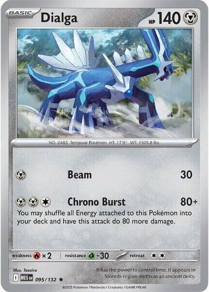 Dialga [MEG - 095/132] Condition: Near Mint Collectible Trading Cards ME01: Mega Evolution Also available: Language: English Printing: Holofoil