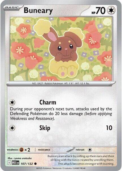 Buneary [MEG - 107/132] Condition: Near Mint Collectible Trading Cards ME01: Mega Evolution Also available: Language: English Printing: Reverse Holofoil