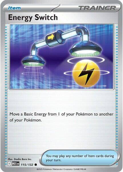 Energy Switch [MEG - 115/132] Condition: Near Mint Collectible Trading Cards ME01: Mega Evolution Also available: Language: English Printing: Reverse Holofoil