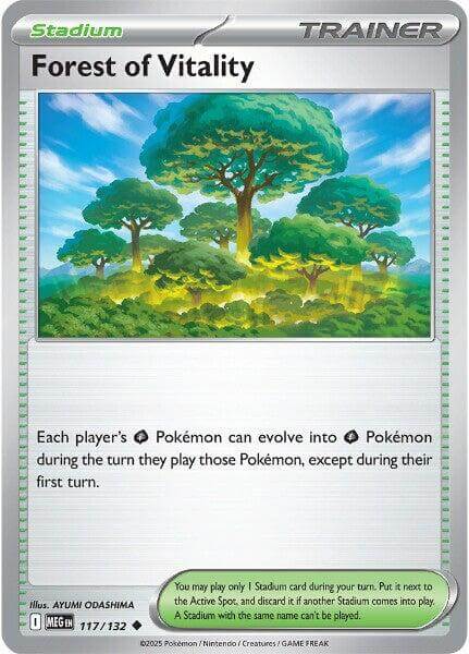 Forest of Vitality [MEG - 117/132] Condition: Near Mint Collectible Trading Cards ME01: Mega Evolution Also available: Language: English Printing: Reverse Holofoil