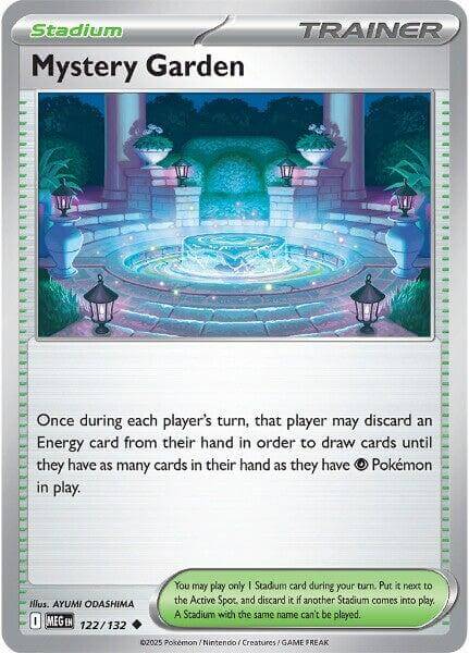 Mystery Garden - 122/132 [MEG - 122/132] Condition: Near Mint Collectible Trading Cards ME01: Mega Evolution Also available: Language: English Printing: Reverse Holofoil