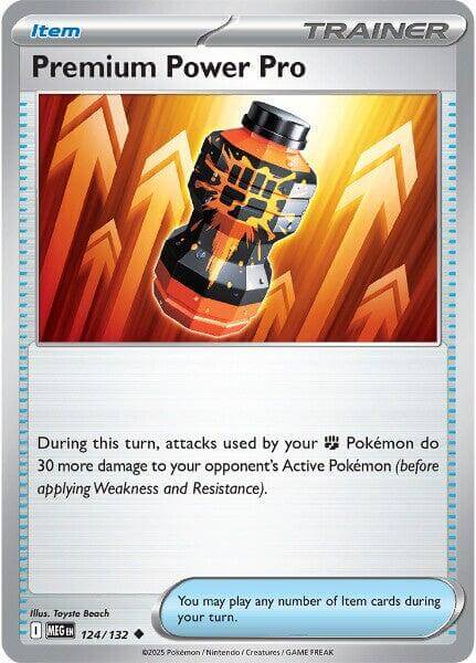 Premium Power Pro - 124/132 [MEG - 124/132] Condition: Near Mint Collectible Trading Cards ME01: Mega Evolution Also available: Language: English Printing: Reverse Holofoil