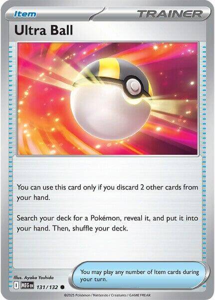 Ultra Ball [MEG - 131/132] Condition: Near Mint Collectible Trading Cards ME01: Mega Evolution Also available: Language: English Printing: Reverse Holofoil