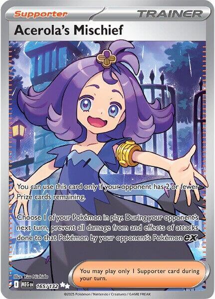 Acerola's Mischief - 165/132 [MEG - 165/132] Condition: Near Mint Collectible Trading Cards ME01: Mega Evolution Also available: Language: English Printing: Holofoil