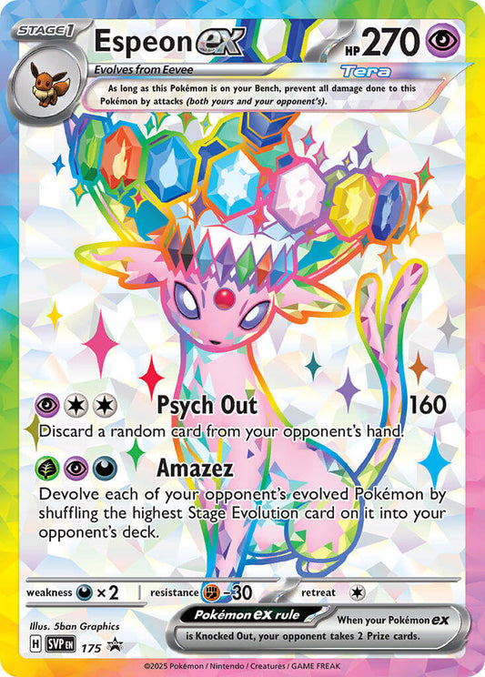 Espeon ex - 175 [SVP - SVP 175] Condition: Near Mint Collectible Trading Cards SV: Scarlet & Violet Promo Cards Also available: Language: English Printing: Holofoil
