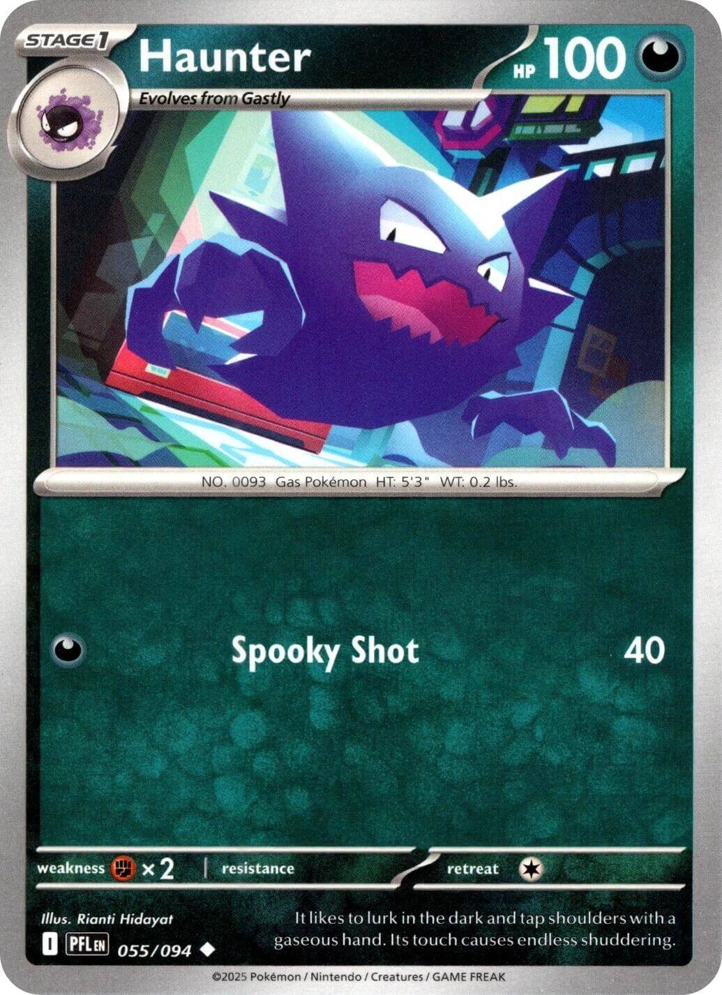 Haunter - 055/094 [PFL - 055/094] Condition: Near Mint Collectible Trading Cards ME02: Phantasmal Flames Also available: Language: English Printing: Reverse Holofoil