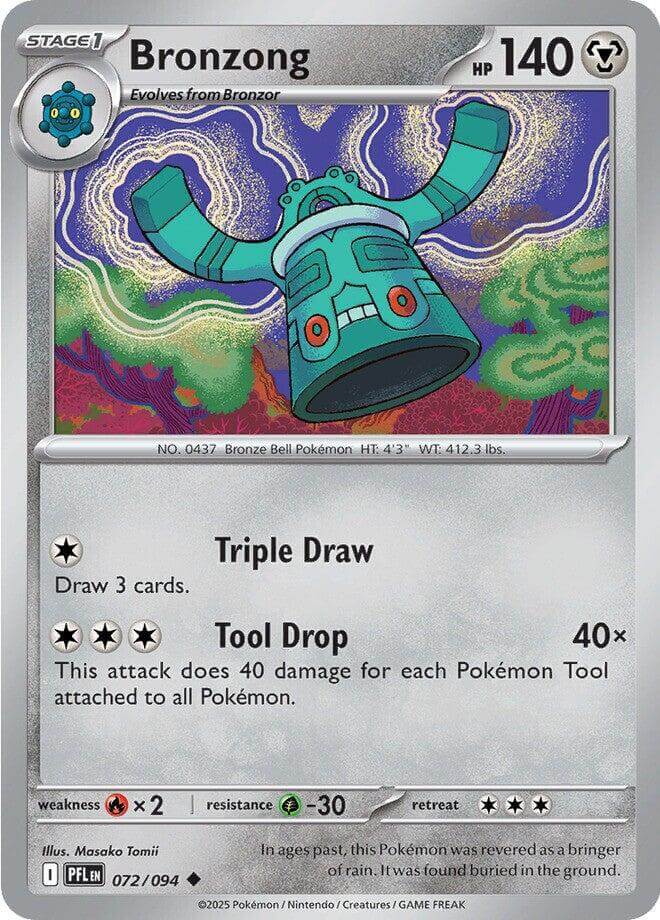 Bronzong [PFL - 072/094] Condition: Near Mint Collectible Trading Cards ME02: Phantasmal Flames Also available: Language: English Printing: Reverse Holofoil