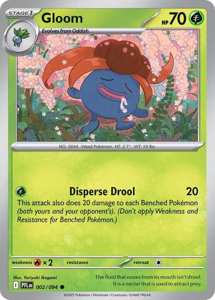Gloom [PFL - 002/094] Condition: Near Mint Collectible Trading Cards ME02: Phantasmal Flames Also available: Language: English Printing: Reverse Holofoil