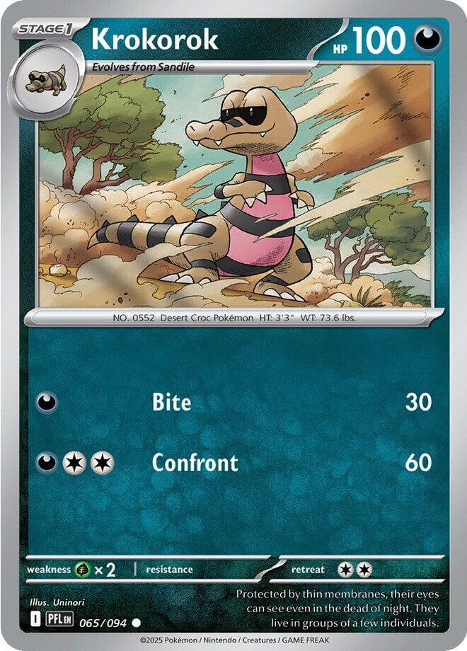 Krokorok [PFL - 065/094] Condition: Near Mint Collectible Trading Cards ME02: Phantasmal Flames Also available: Language: English Printing: Reverse Holofoil