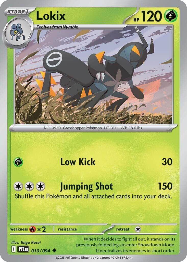 Lokix [PFL - 010/094] Condition: Near Mint Collectible Trading Cards ME02: Phantasmal Flames Also available: Language: English Printing: Reverse Holofoil