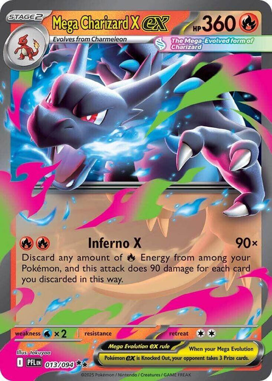 Mega Charizard X ex - 013/094 [PFL - 013/094] Condition: Near Mint Collectible Trading Cards ME02: Phantasmal Flames Also available: Language: English Printing: Holofoil