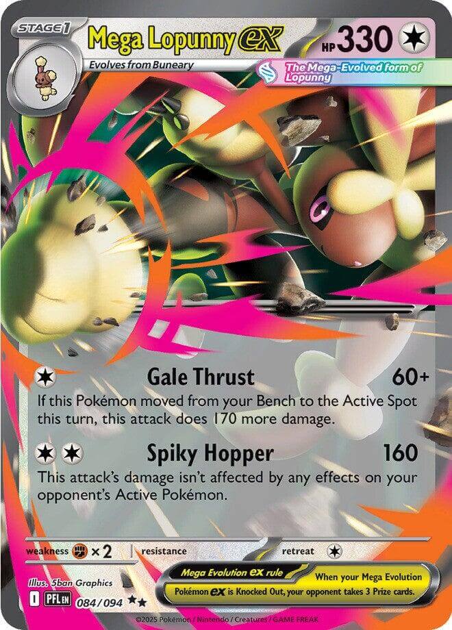 Mega Lopunny ex - 084/094 [PFL - 084/094] Condition: Near Mint Collectible Trading Cards ME02: Phantasmal Flames Also available: Language: English Printing: Holofoil