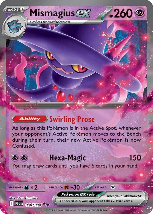 Mismagius ex - 036/094 [PFL - 036/094] Condition: Near Mint Collectible Trading Cards ME02: Phantasmal Flames Also available: Language: English Printing: Holofoil
