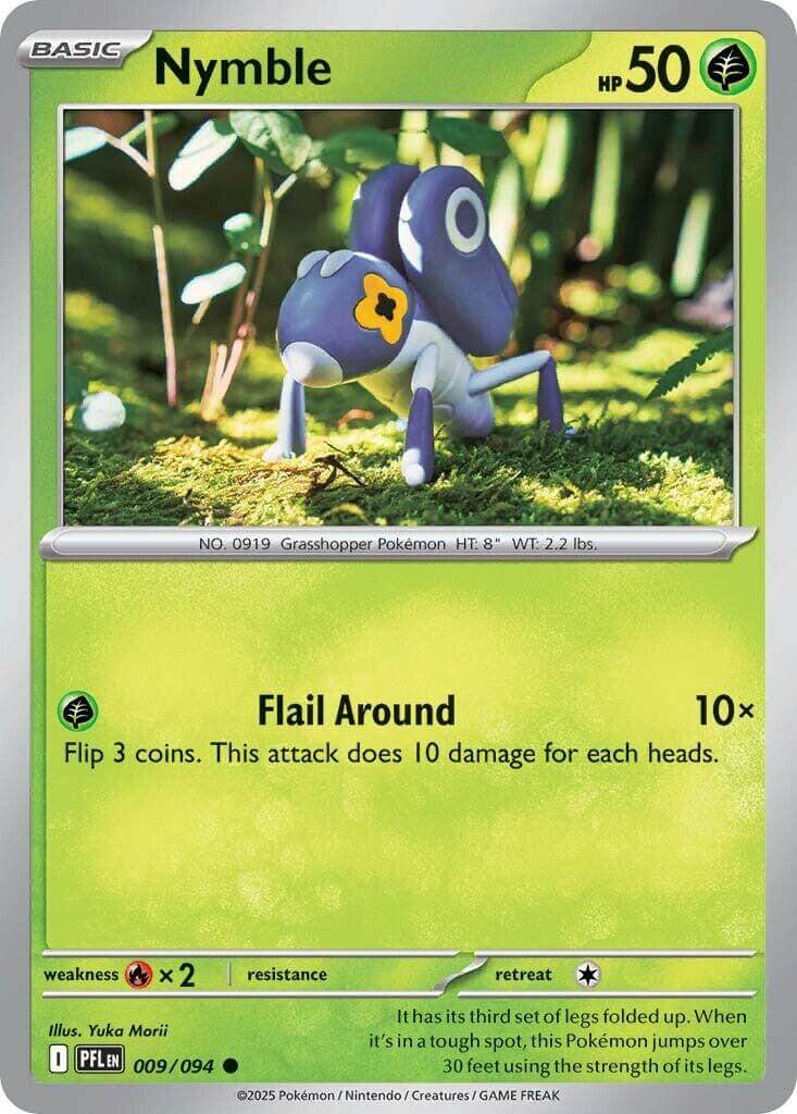 Nymble - 009/094 [PFL - 009/094] Condition: Near Mint Collectible Trading Cards ME02: Phantasmal Flames Also available: Language: English Printing: Reverse Holofoil