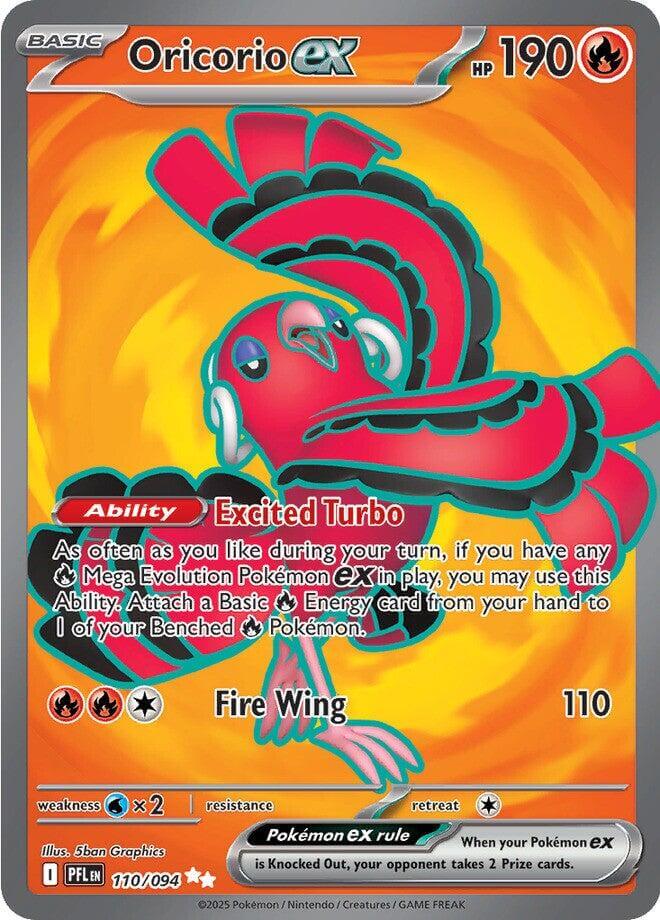 Oricorio ex - 110/094 [PFL - 110/094] Condition: Near Mint Collectible Trading Cards ME02: Phantasmal Flames Also available: Language: English Printing: Holofoil