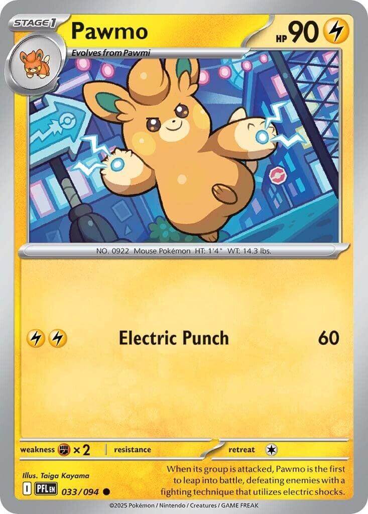 Pawmo [PFL - 033/094] Condition: Near Mint Collectible Trading Cards ME02: Phantasmal Flames Also available: Language: English Printing: Reverse Holofoil
