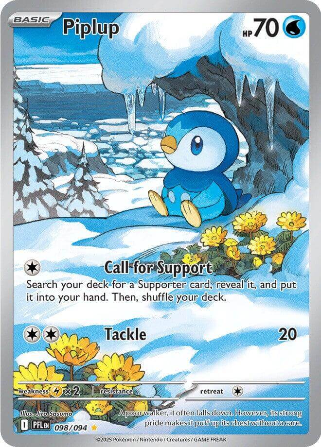 Piplup - 098/094 [PFL - 098/094] Condition: Near Mint Collectible Trading Cards ME02: Phantasmal Flames Also available: Language: English Printing: Holofoil