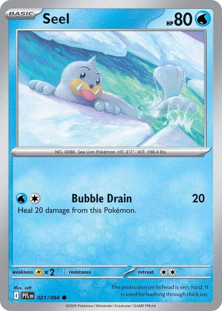 Seel [PFL - 021/094] Condition: Near Mint Collectible Trading Cards ME02: Phantasmal Flames Also available: Language: English Printing: Reverse Holofoil