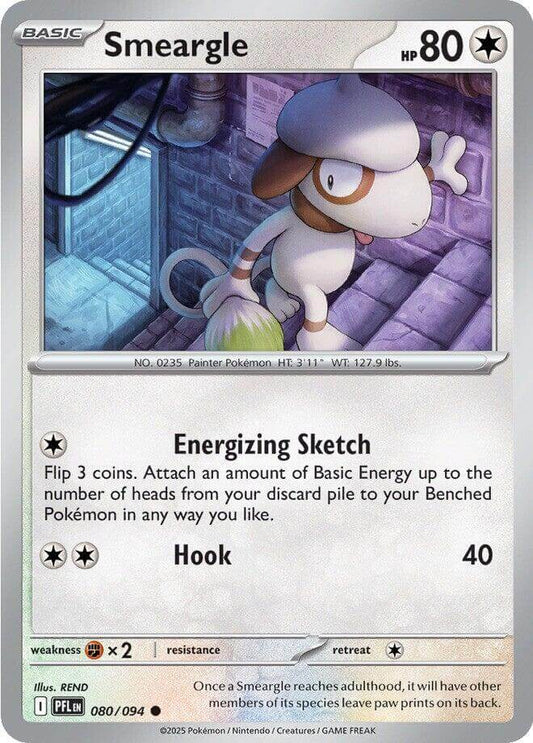 Smeargle [PFL - 080/094] Condition: Near Mint Collectible Trading Cards ME02: Phantasmal Flames Also available: Language: English Printing: Reverse Holofoil