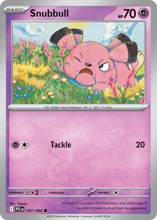 Snubbull [PFL - 037/094] Condition: Near Mint Collectible Trading Cards ME02: Phantasmal Flames Also available: Language: English Printing: Reverse Holofoil