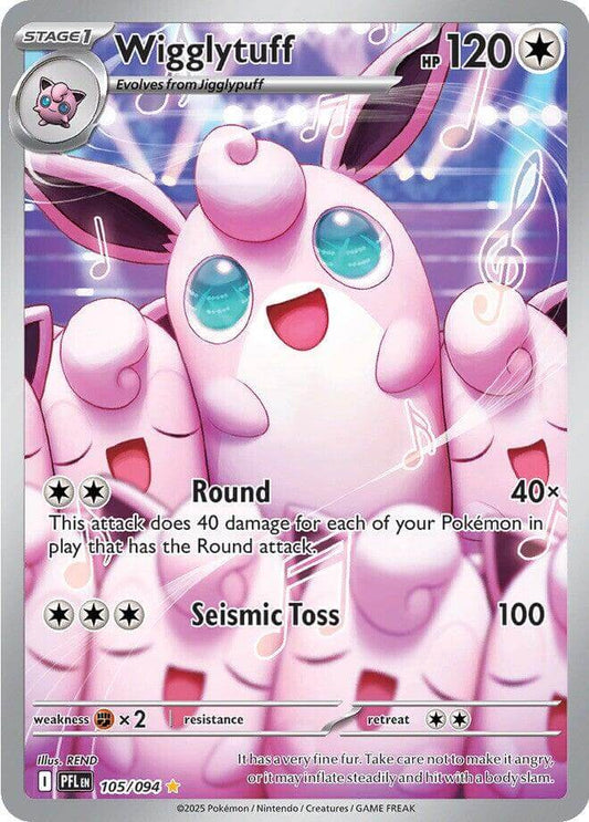 Wigglytuff - 105/094 [PFL - 105/094] Condition: Near Mint Collectible Trading Cards ME02: Phantasmal Flames Also available: Language: English Printing: Holofoil