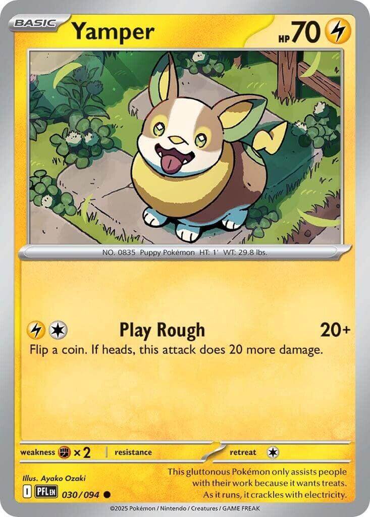 Yamper - 030/094 [PFL - 030/094] Condition: Near Mint Collectible Trading Cards ME02: Phantasmal Flames Also available: Language: English Printing: Reverse Holofoil