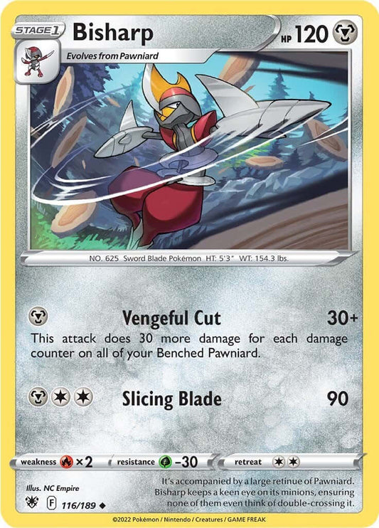 Bisharp [SWSH10 - 116/189] Condition: Near Mint Collectible Trading Cards SWSH10: Astral Radiance Also available: Language: English Printing: Reverse Holofoil