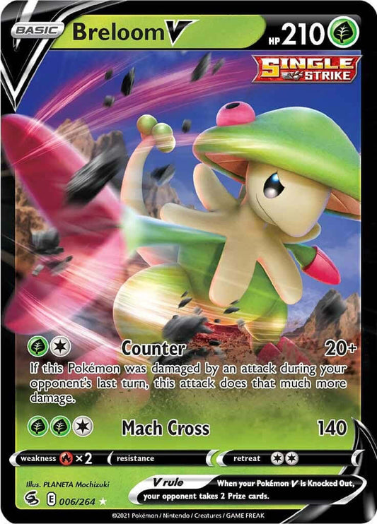 Breloom V [SWSH08 - 006/264] Condition: Near Mint Collectible Trading Cards SWSH08: Fusion Strike Also available: Language: English Printing: Holofoil
