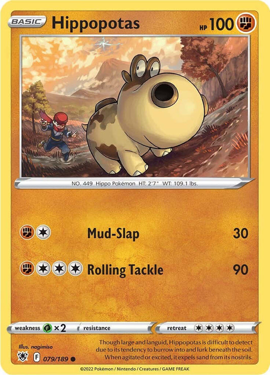 Hippopotas [SWSH10 - 079/189] Condition: Near Mint Collectible Trading Cards SWSH10: Astral Radiance Also available: Language: English Printing: Reverse Holofoil