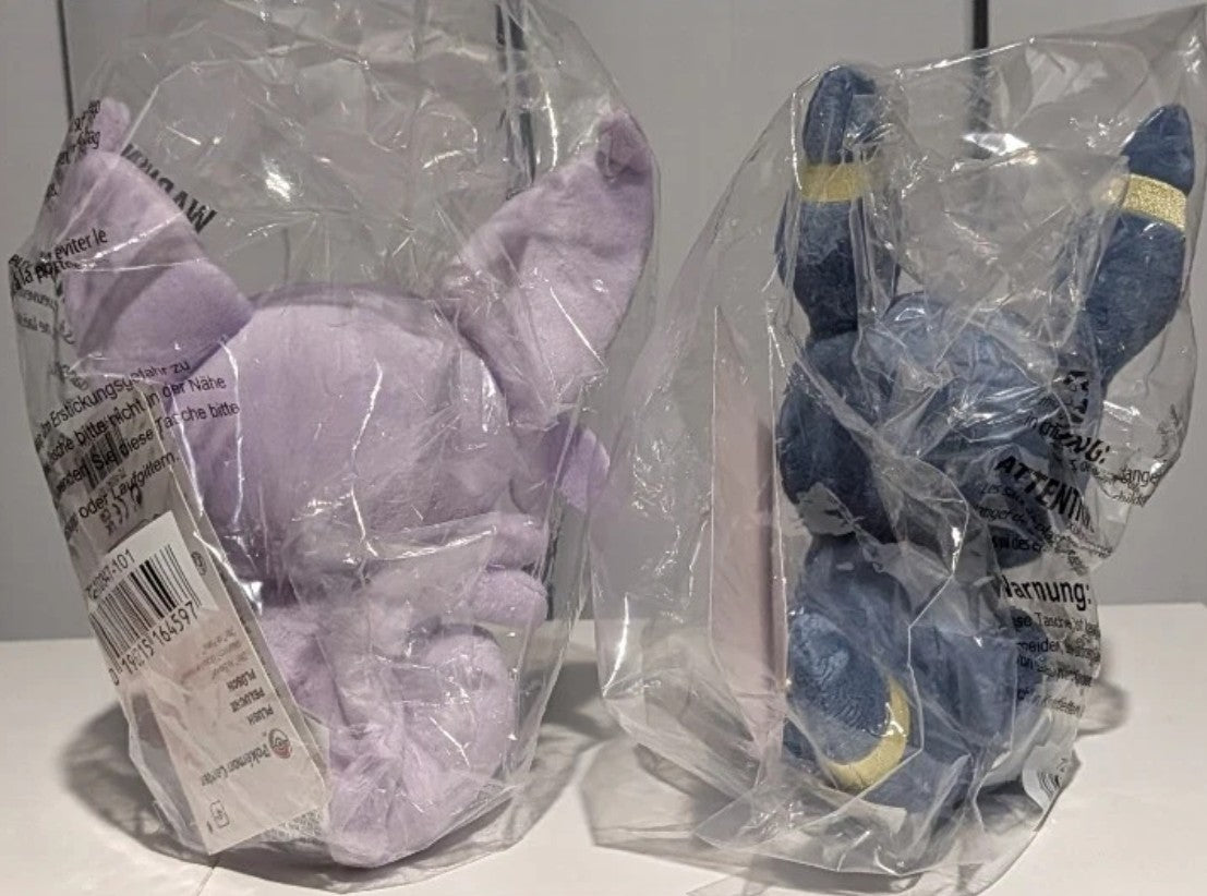 Ditto As Umbreon Espeon Plush Lot - 7.5" Sealed - New - Pokemon Center Exclusive Stuffed Animals Clayboi's Cards Also available: