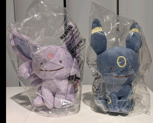 Ditto As Umbreon Espeon Plush Lot - 7.5" Sealed - New - Pokemon Center Exclusive Stuffed Animals Clayboi's Cards Also available: