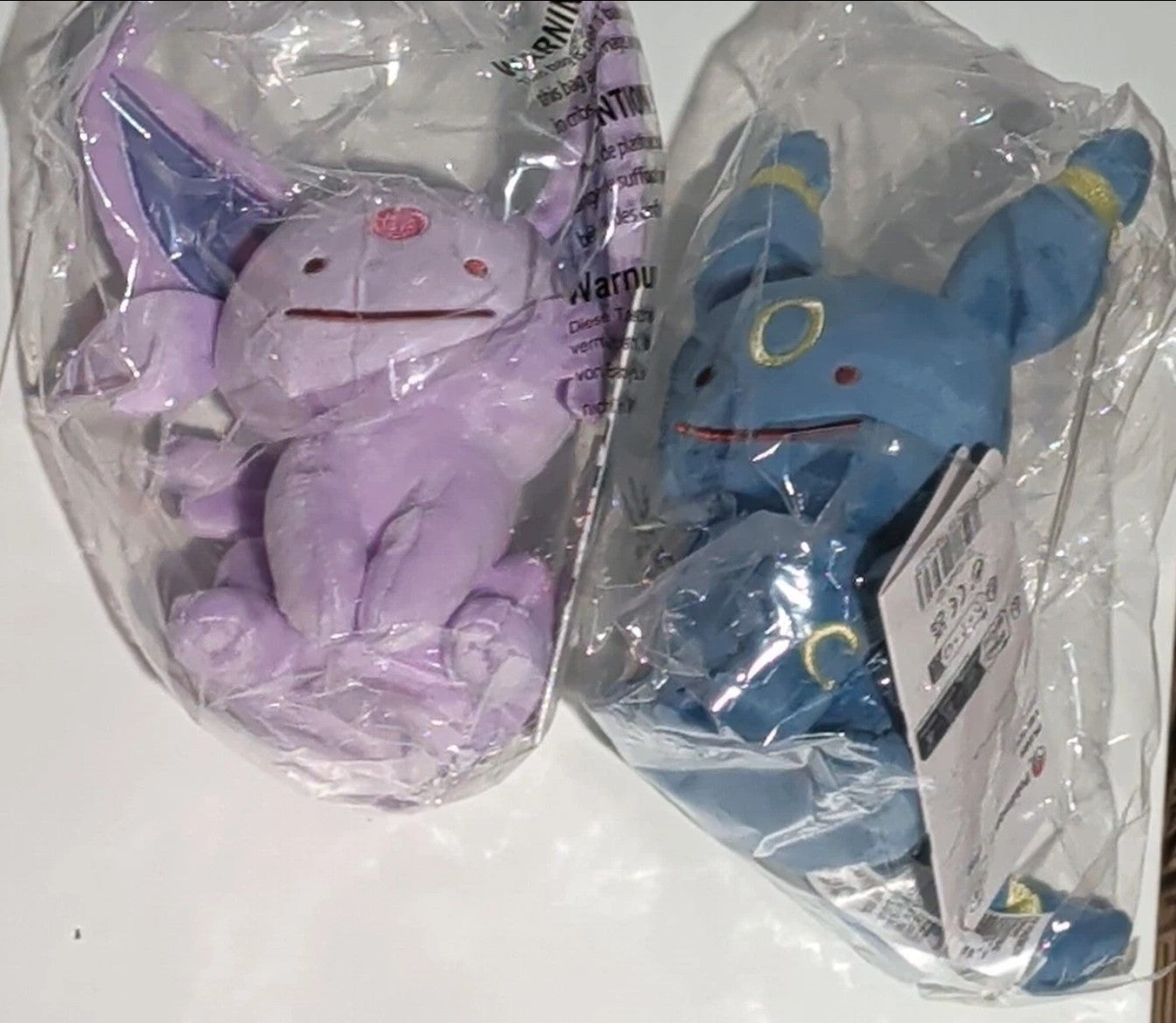 Ditto As Umbreon Espeon Plush Lot - 7.5" Sealed - New - Pokemon Center Exclusive Stuffed Animals Clayboi's Cards Also available: